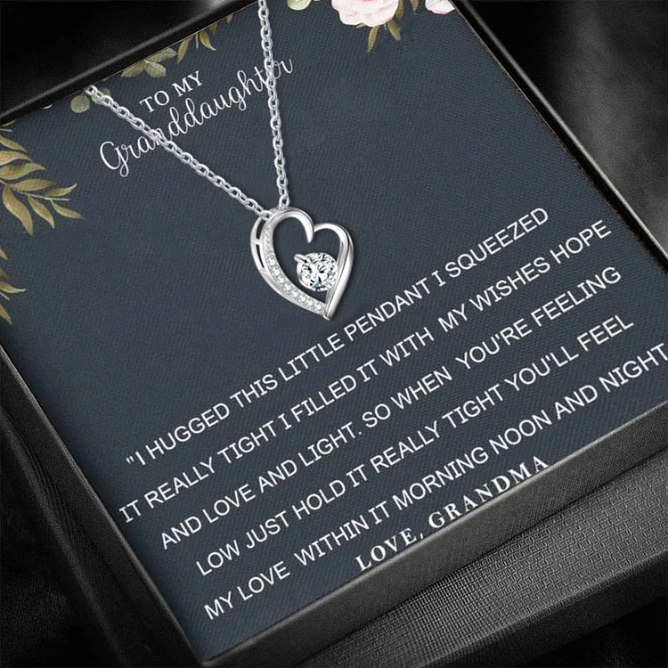 To My Granddaughter Love Heart Necklace