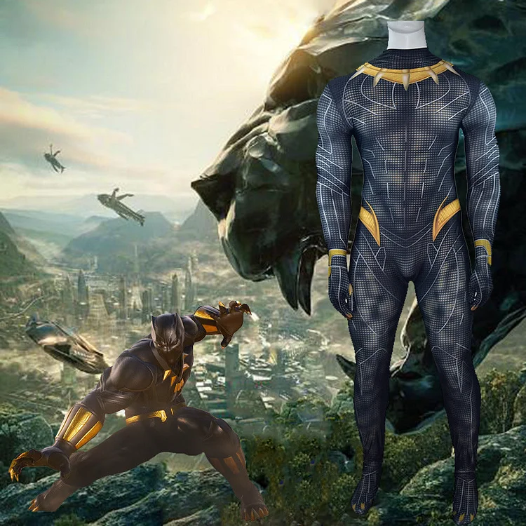 Superhero Cosplay Black Panther Bodysuit for Adult And Kids-elleschic