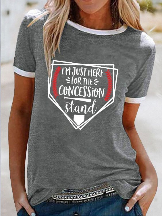 I&#039;m Just Here For The Concession Stand Print Casual T-Shirt