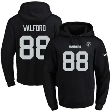 Raiders #88 Clive Walford Black Name & Number Pullover NFL Hoodie