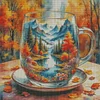 Autumn Cup Full Stamped Cross Stitch Kit 14CT 2-Strand Egyptian Cotton 65x65cm tapestrymarket