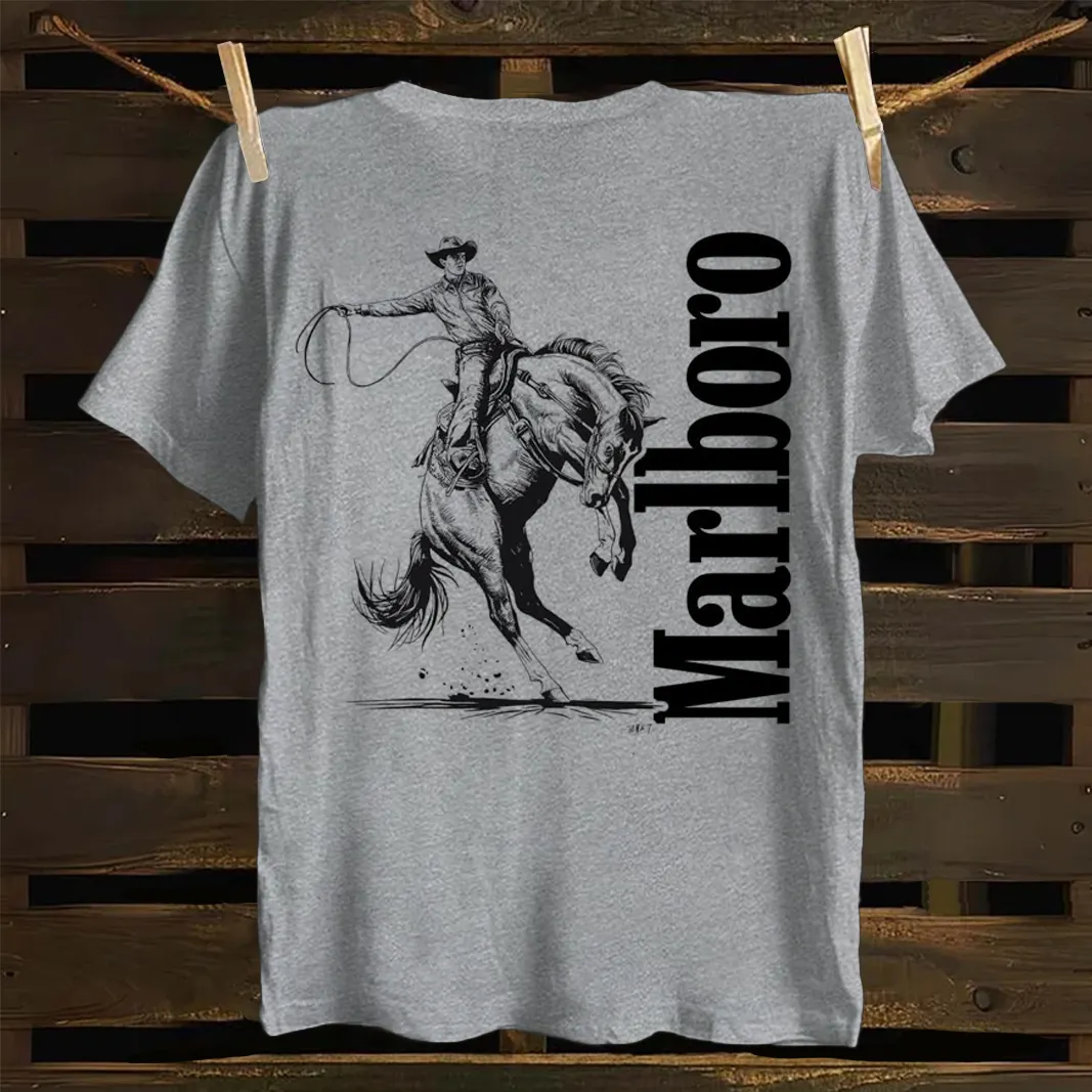 Casual Cowboy Design Graphic T-Shirt