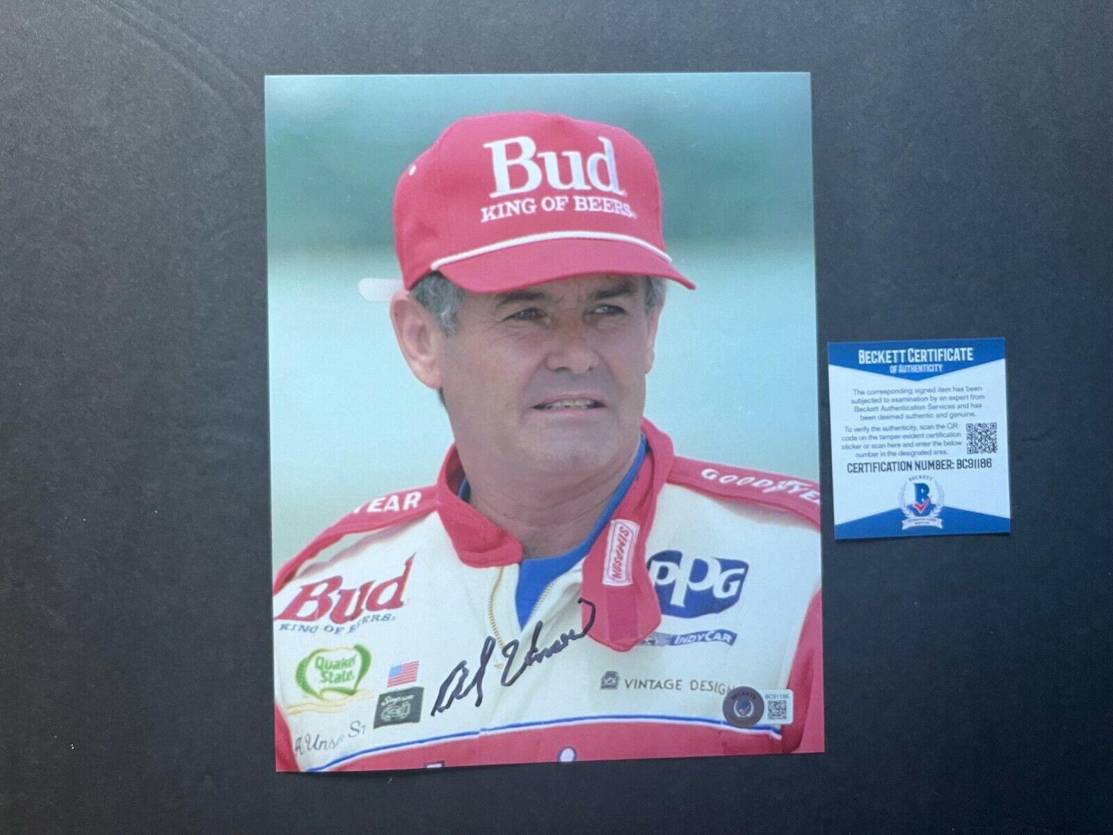 Al Unser Hot! signed autographed IRL Indy legend 8x10 Photo Poster painting Beckett BAS coa