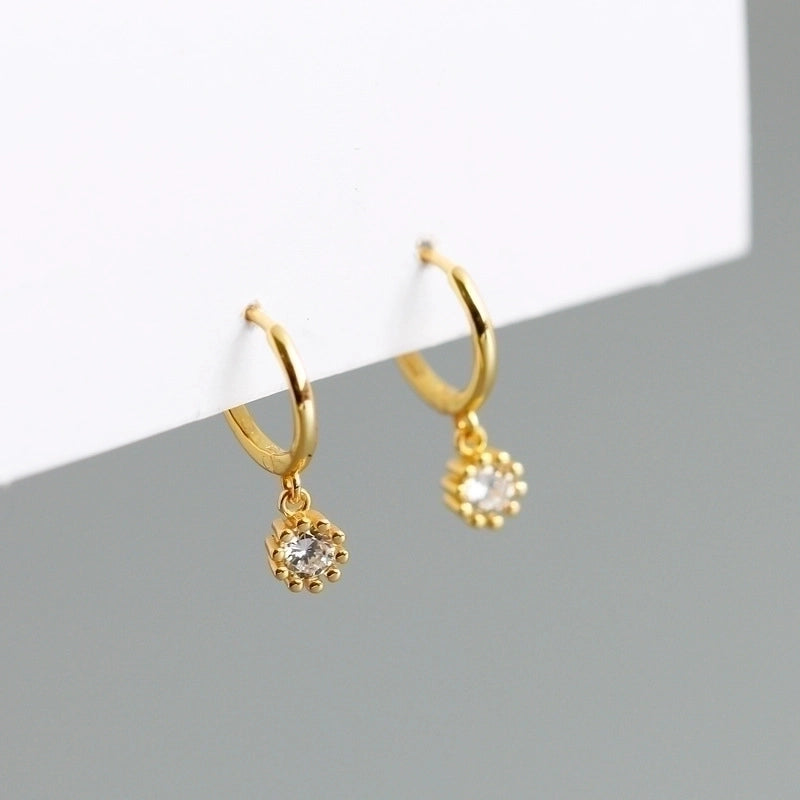 1 Pair Minimalist Geometric Plating Copper Drop Earrings