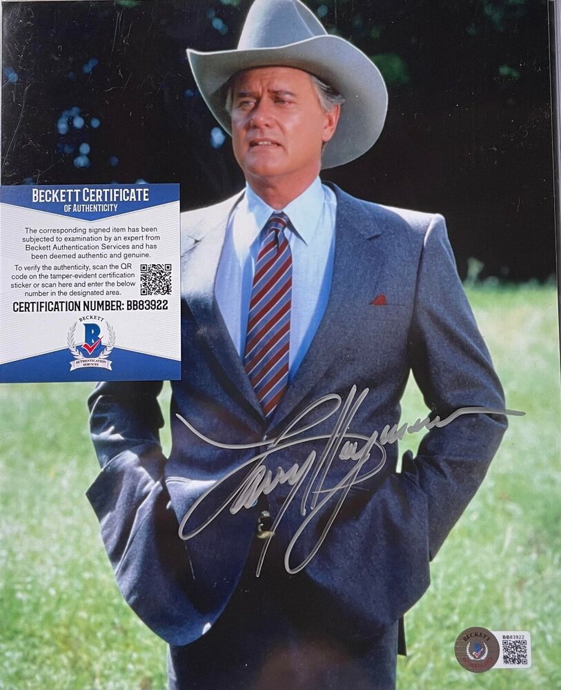 Larry Hagman Dallas Original Autographed 8X10 Photo Poster painting w/Beckett