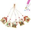 5Pcs arbres de Noël double face-bricolage pendentif