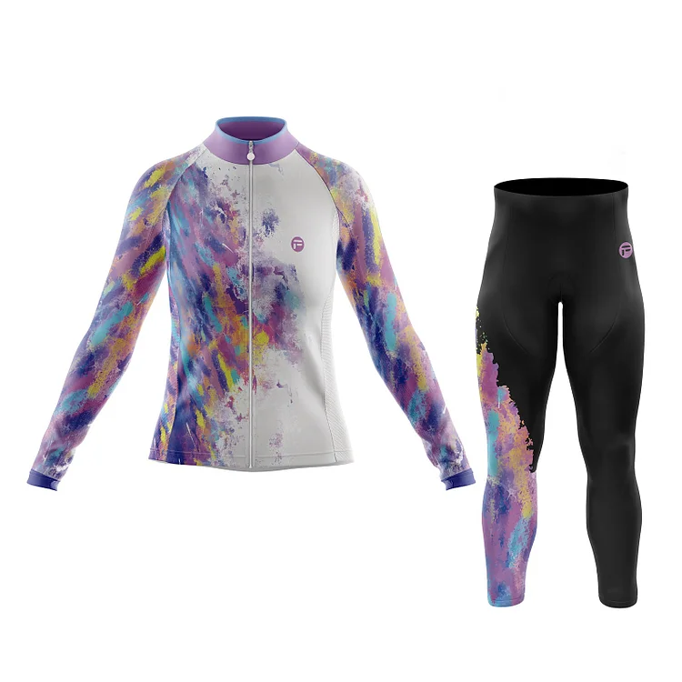 Watercolor Purple | Women's Long Sleeve Cycling Set