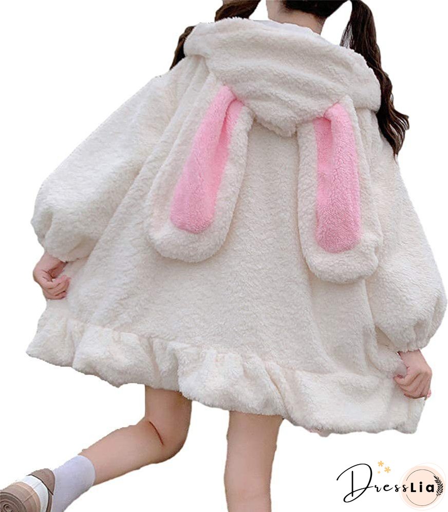Women's Furry Rabbit For Zipper Cute Fashion Sweaters