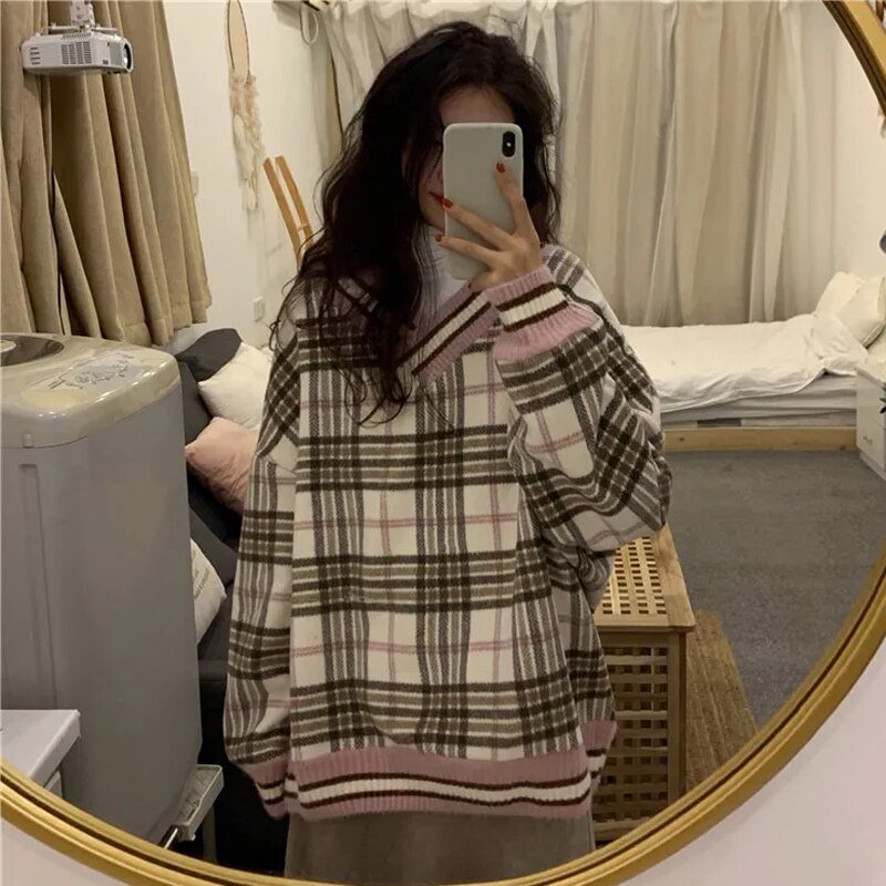 Zingj Winter Thick Knitted Ribbed Pullover Women Long Sleeve V Neck Casual Jumper Fashion Korean Soft Warm Sweater New