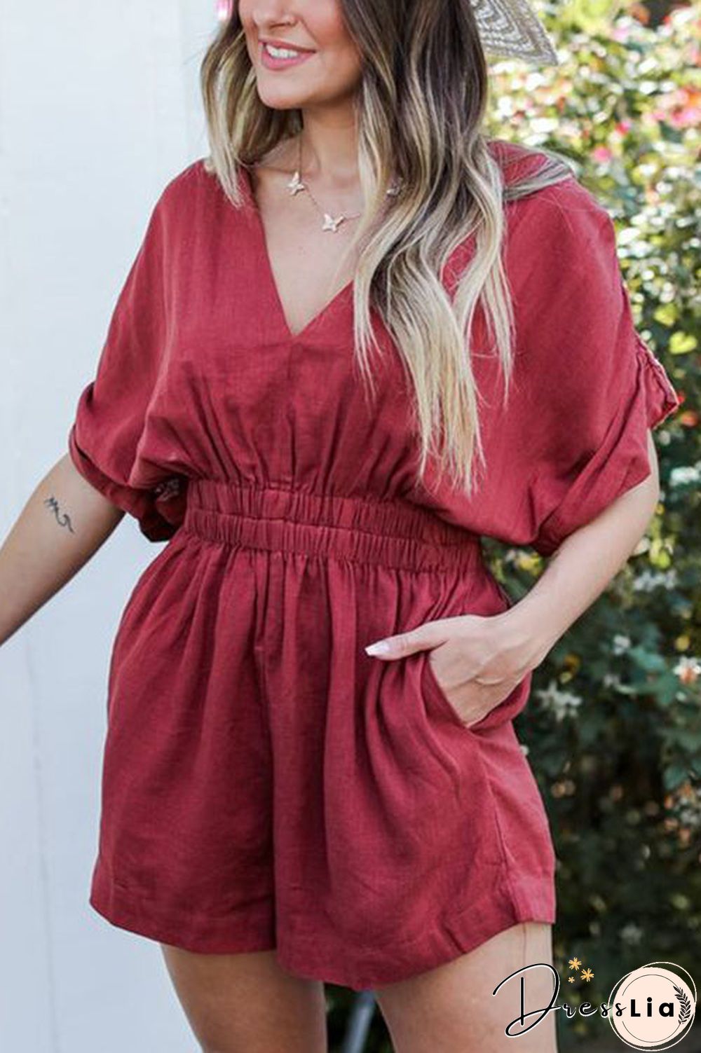 Any Occasion V Neck Bat Romper