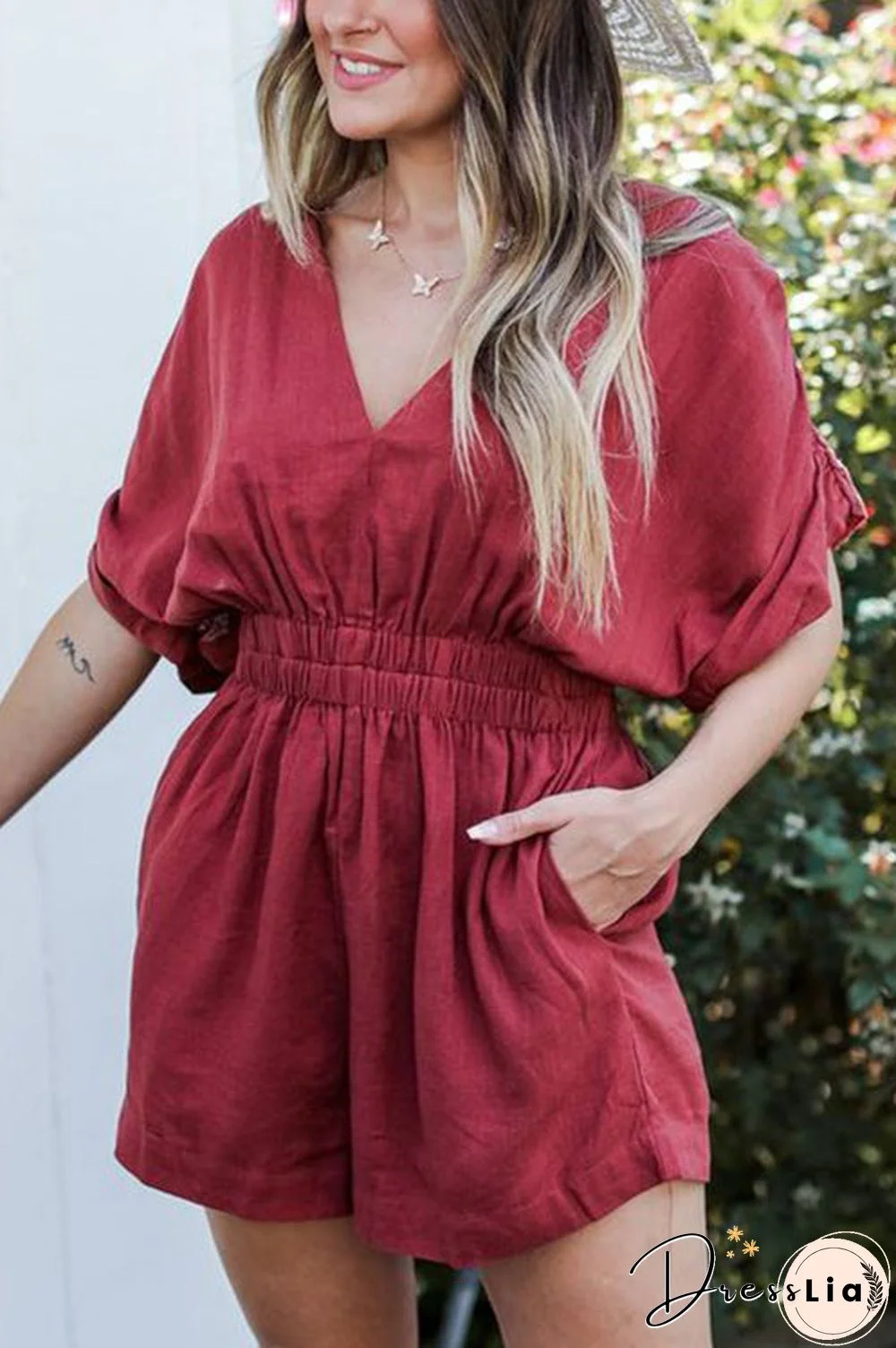 Any Occasion V Neck Bat Romper