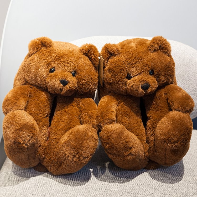 Letclo™ Teddy Bear Adult Plush Slippers letclo Letclo