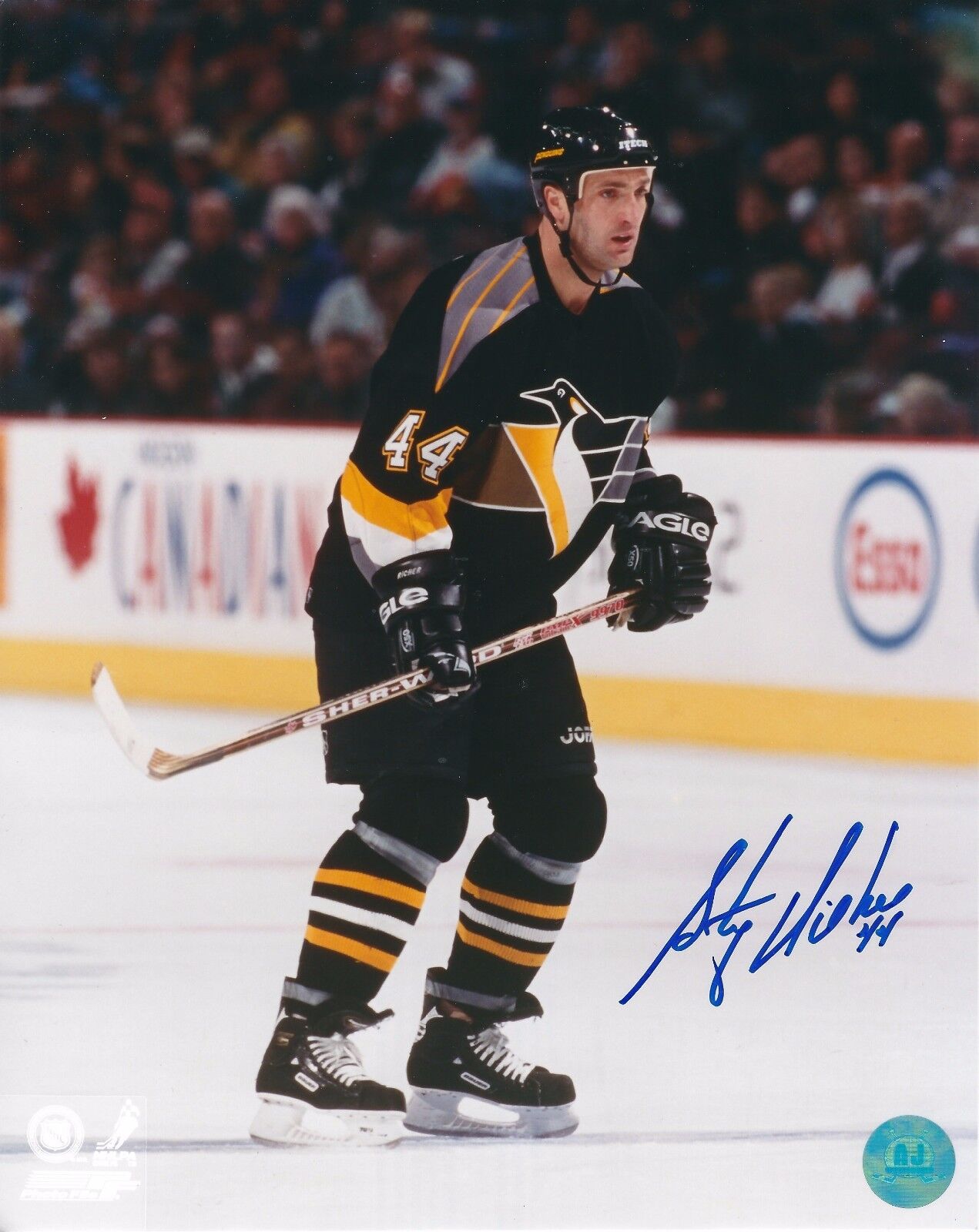 Autographed STEPHANE RICHER Pittsburgh Penguins 8x10 Photo Poster painting - COA