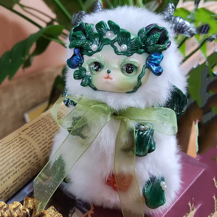 Fantasy Creature Green Beast Art Doll Mythical Creature Plush Animal Doll Gifts for Her