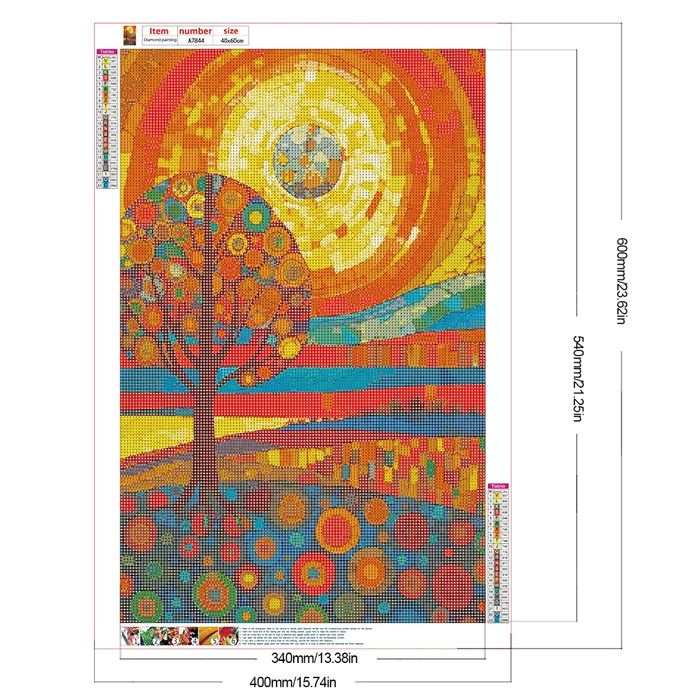 Diamond Painting - Full Round Drill - Stained Glass Tree(Canvas|40*60cm)