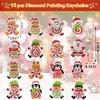 16pcs Christmas Penguin Diamond Painting Double Sided Keychains