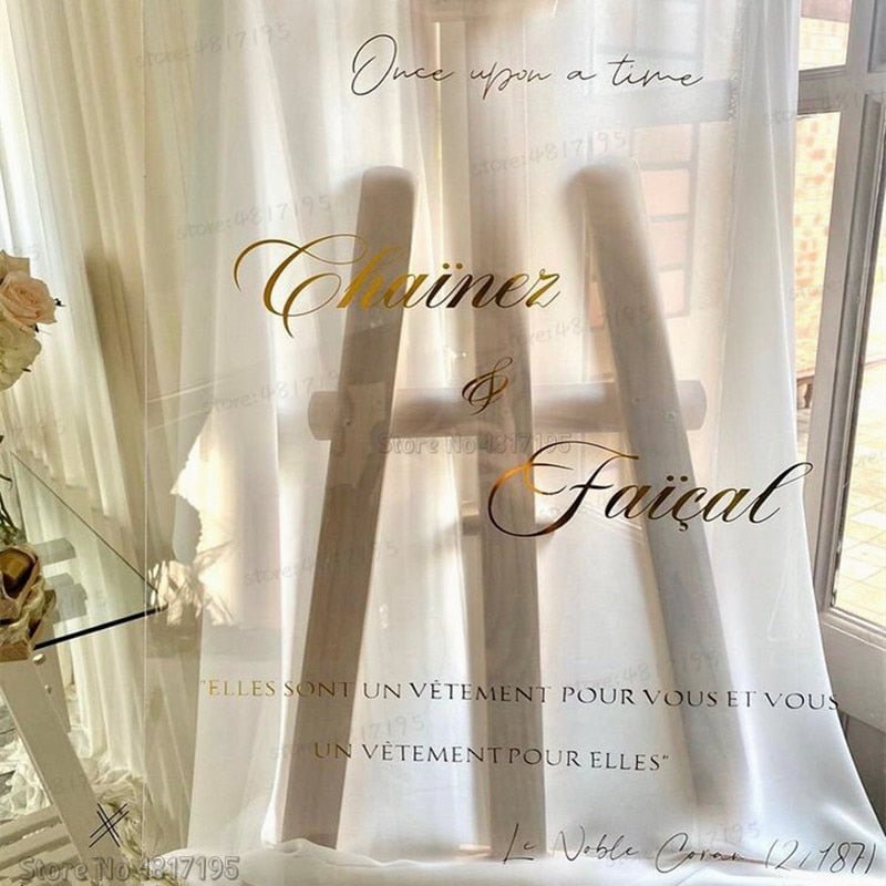 Wedding Sticker Le Voble Coran 2/187 Quote Sign Vinyl Decals Custom Texts Wdding Party Decor Stickers Art Once upon a time