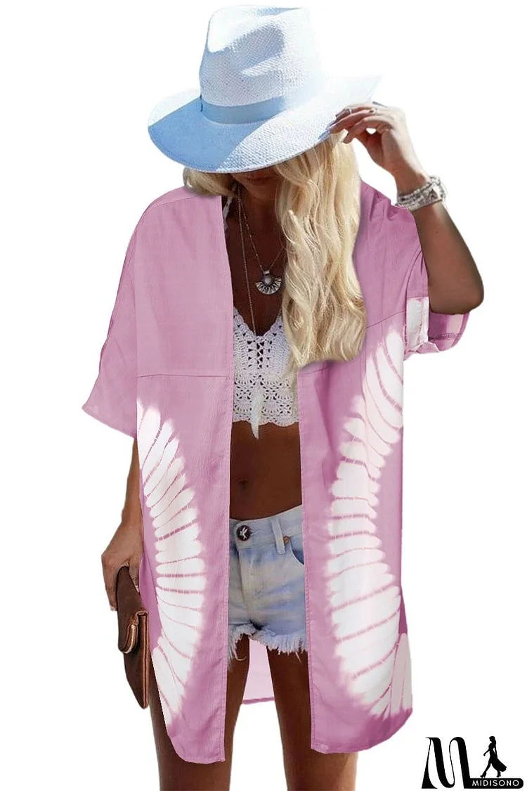 Tie Dye Open Front Beach Cover Up