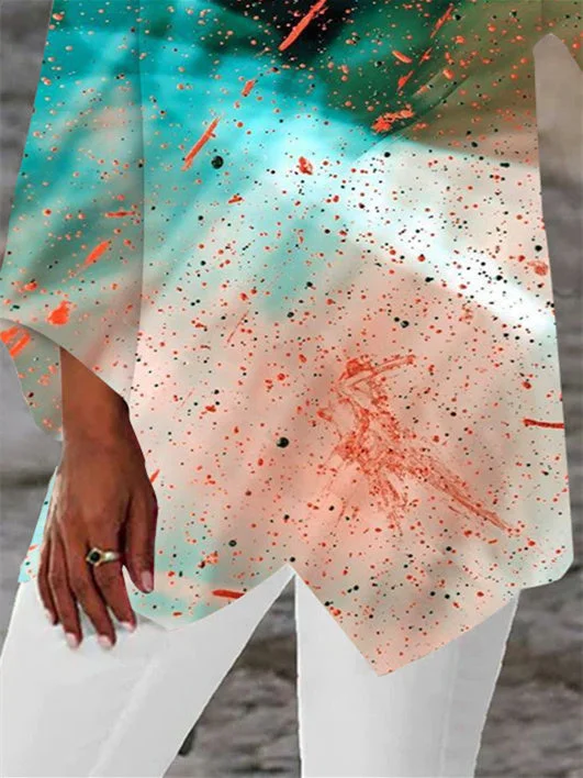 Women Half Sleeve V-neck Solid Color Dress