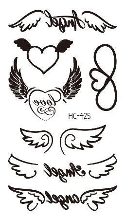 Small Sexy Lips Leaf Black Cartoon Temporary Tattoo Cute Star Tattoo Sticker Love Women Body Finger Art Waterproof Tatoo