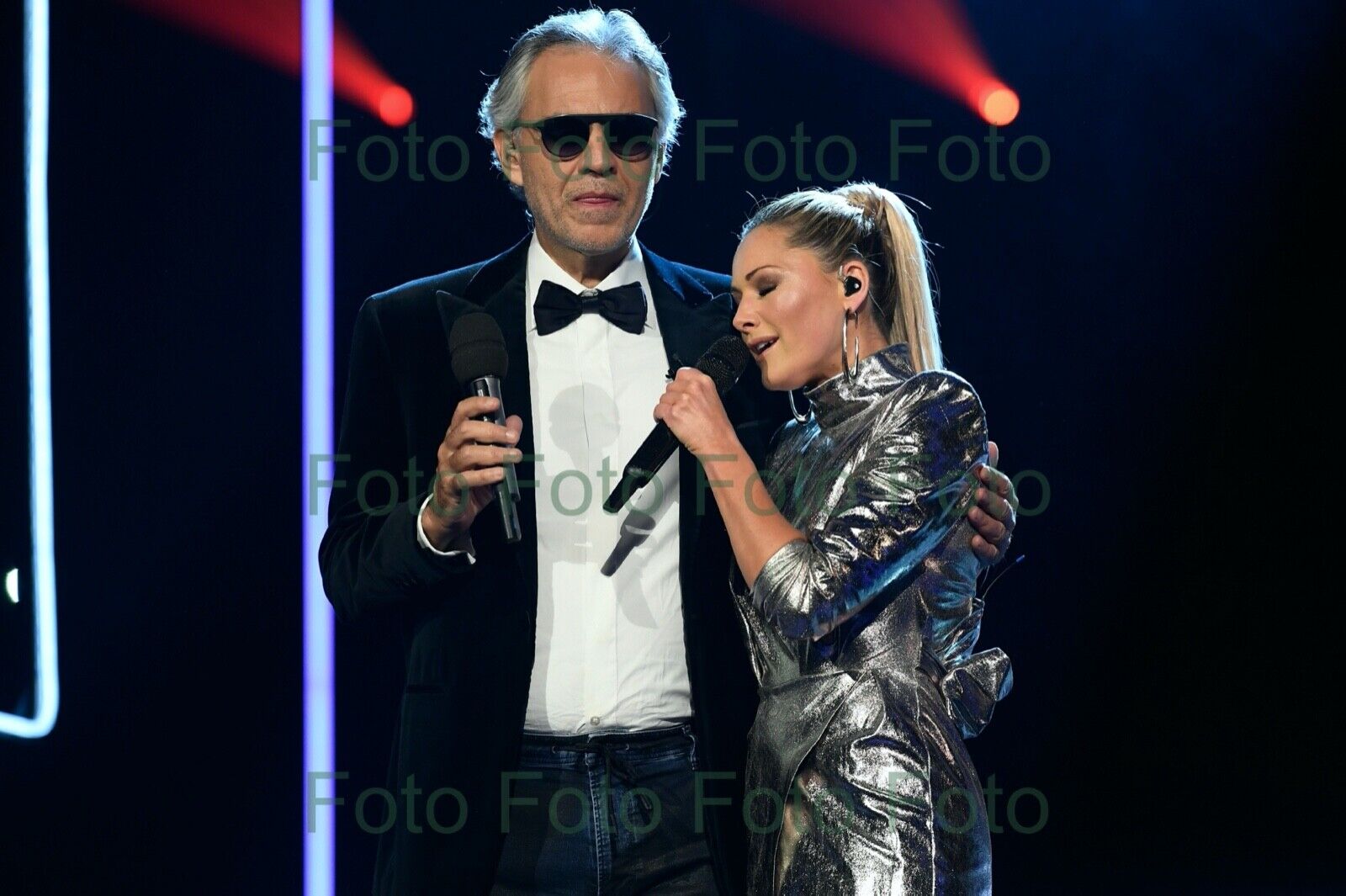 Helene Fischer - Andrea Bocelli Foto 20 x 30 cm ohne Autogramm (Be-19