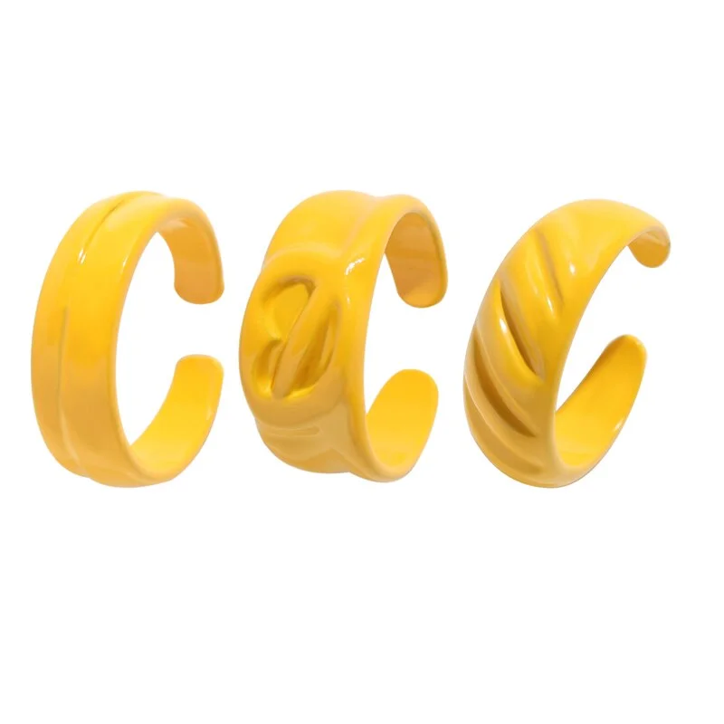 Dvacaman 2021 New INS Trendy Colorful Dripping oil Geometric Rings Candy Color Hand Painted Irregular Open Rings Female Jewelry