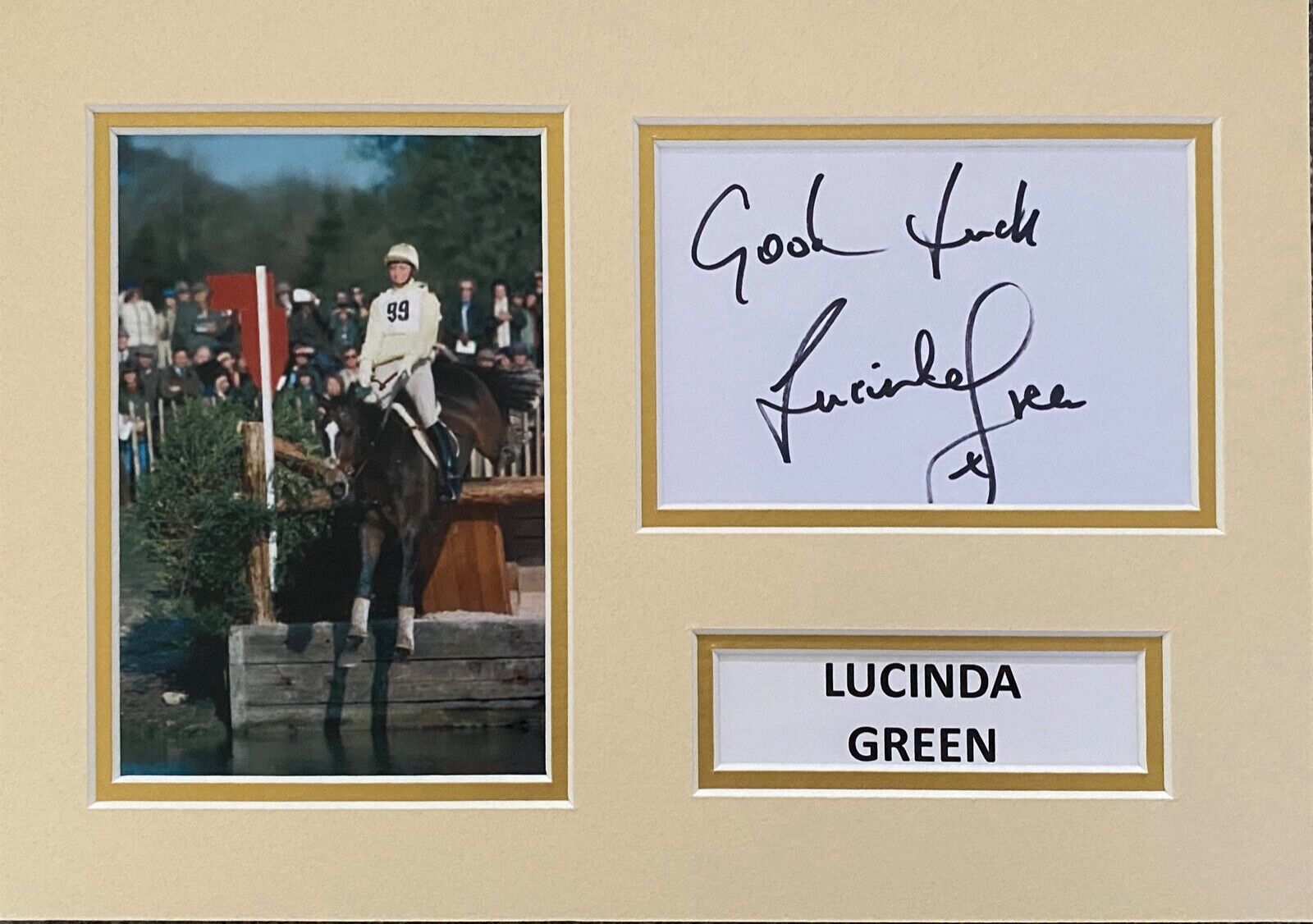 LUCINDA GREEN HAND SIGNED A4 Photo Poster painting MOUNT DISPLAY OLYMPICS AUTOGRAPH 1