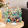 (US Only)2D Flat Easter Basket Egg DIY Desktop Diamond Art Kits Acrylic Diamond Art Decor