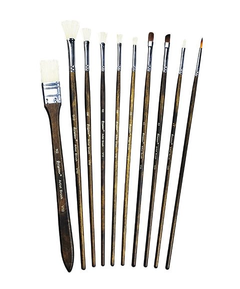 10 Pcs Professional Bristles Paint Brush Set-Himinee.com