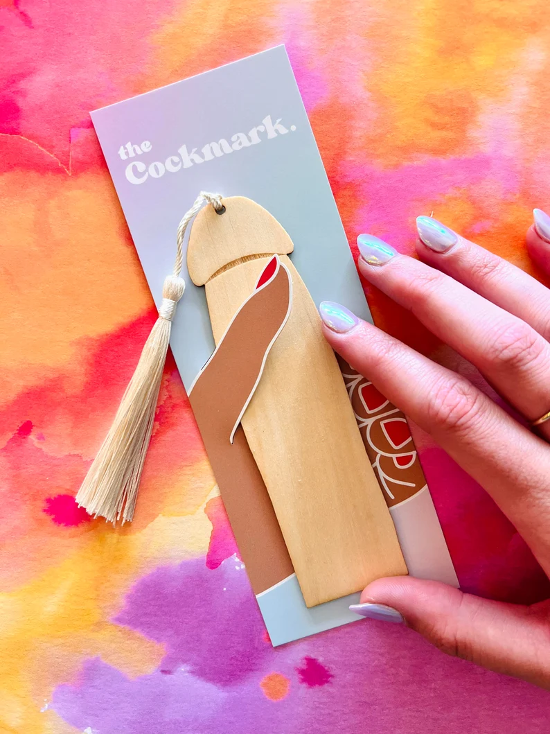 Wood Cockmark Penis Bookmark 