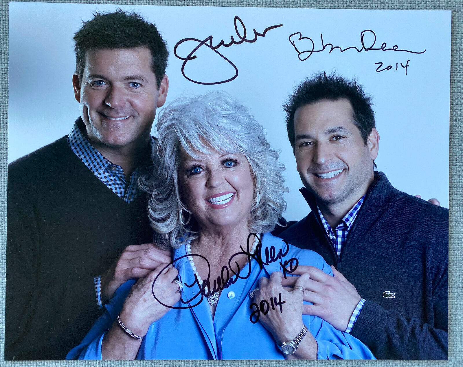 Paula Deen, Jamie Deen, Bobby Dean Signed In-Person 8x10 Color Photo Poster painting - Authentic