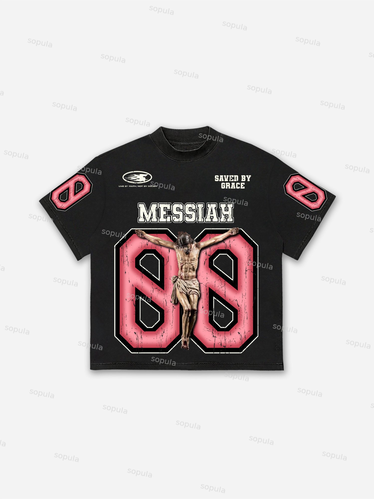 Faith In God Messiah #00 Aged Graphic Cotton T-shirt - SOPULA