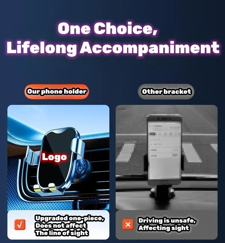 Car air outlet gravity shockproof navigation bracket