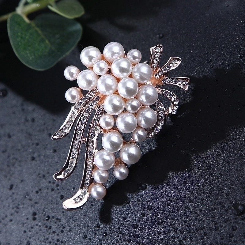 Elegant Pin Star Flower Snowflake Imitation Pearl Alloy Rhinestone Women’S Brooches