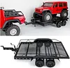 AMK RC Trailer, 1/10 Scale Trailer, Metal 1/10 RC Trailer with RC Trailer Hook Coupler and 1/10 RC Kinetic Winch Strap for 1/10 RC Crawler SCX10 TRX6 Redcat GEN8 TRX4 Upgrades