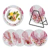 4PCS Acrylic Diamond Painting Placemats for Dining Table Decor Kit (Pink Wings)