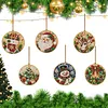 6pcs/set DIY Diamond Special Shape Pearl Art Hanging Wooden Christmas Tree Ornament Kit