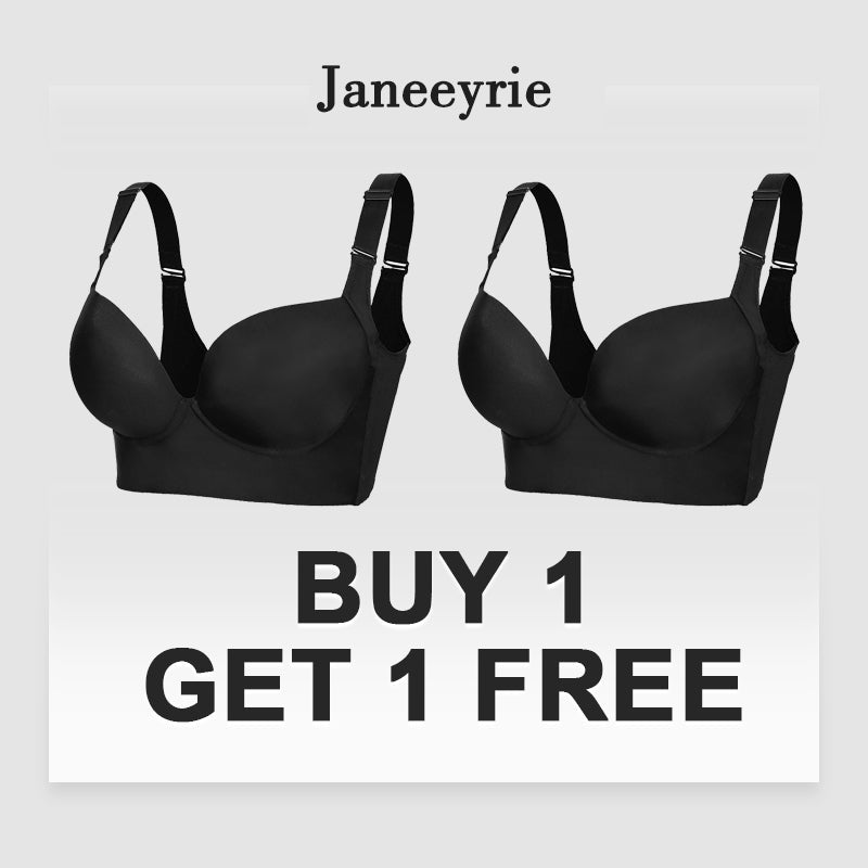 janeeyrie® Deep Cup Bra Hide Back Fat With Shapewear Incorporated-Black（Buy  1 Get 1 Free）
