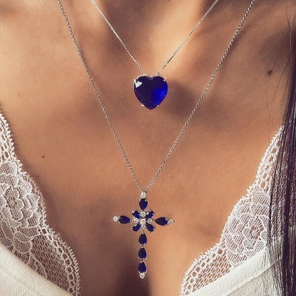 UsmallLifes King Heart Cross Necklace US Mall Lifes