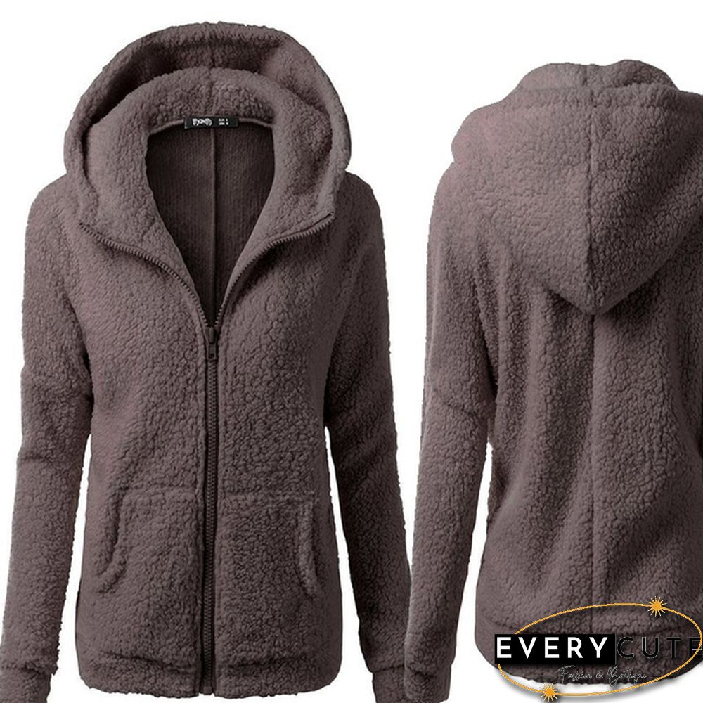 Women's Fashion Hooded Sweater Jacket Female Coat Women Casual Hoodie Coat Add Wool Sweatshirts
