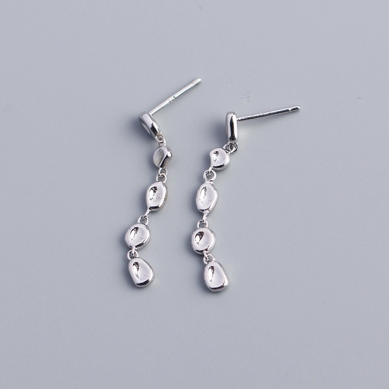 1 Pair 925 Sterling Silver Irregular Geometric Drop Earrings