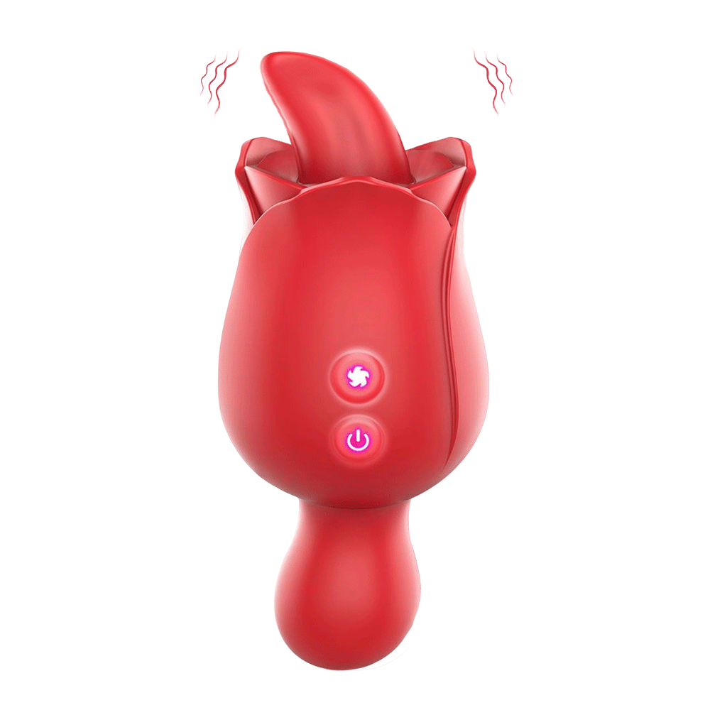Rosie Tongue-licking And Vibrating Rose Toy