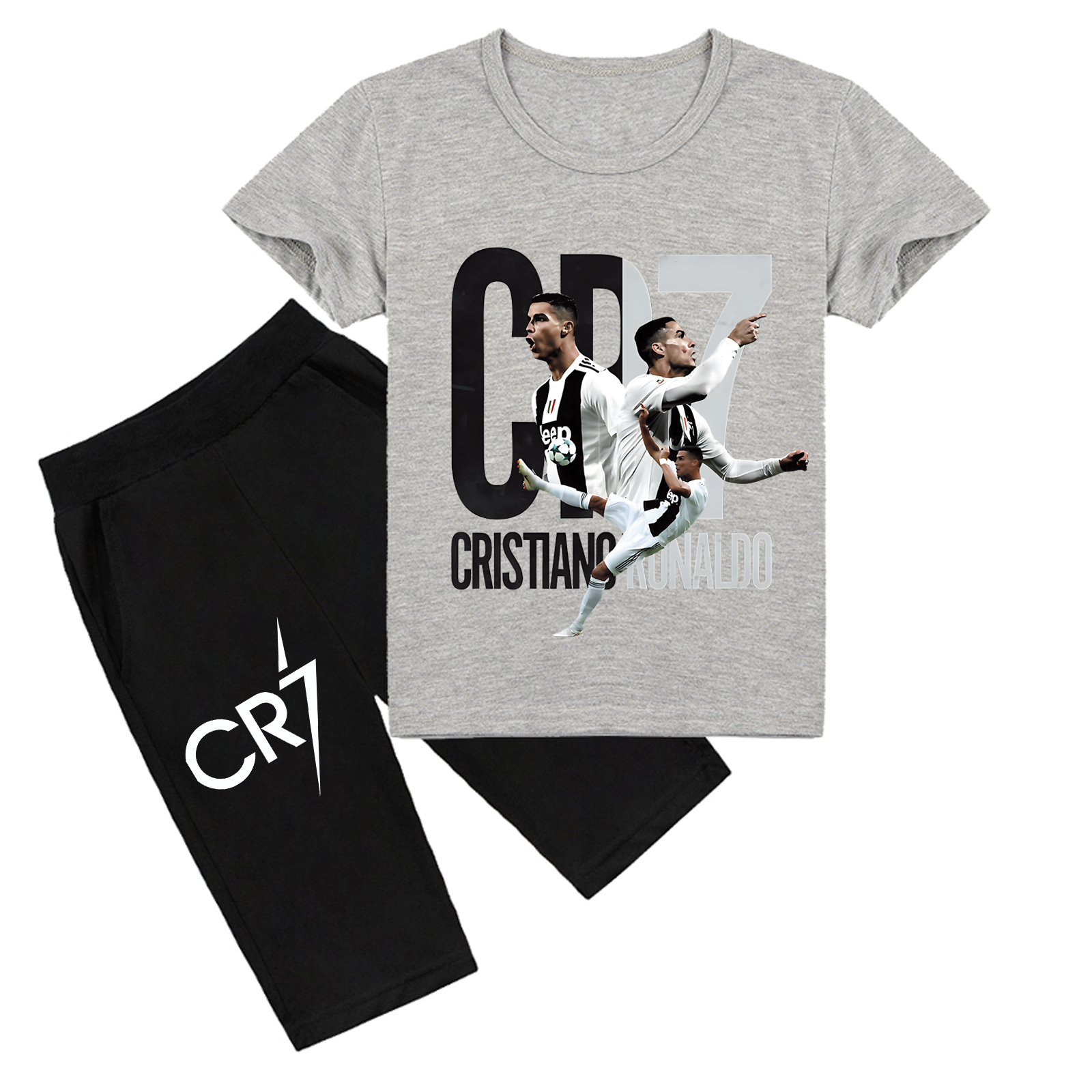 Mayoulove Cristiano Ronaldo Kids' Shorts Set - Unisex Activewear for Boys  Girls, Stylish Sports Outfit-Mayoulove
