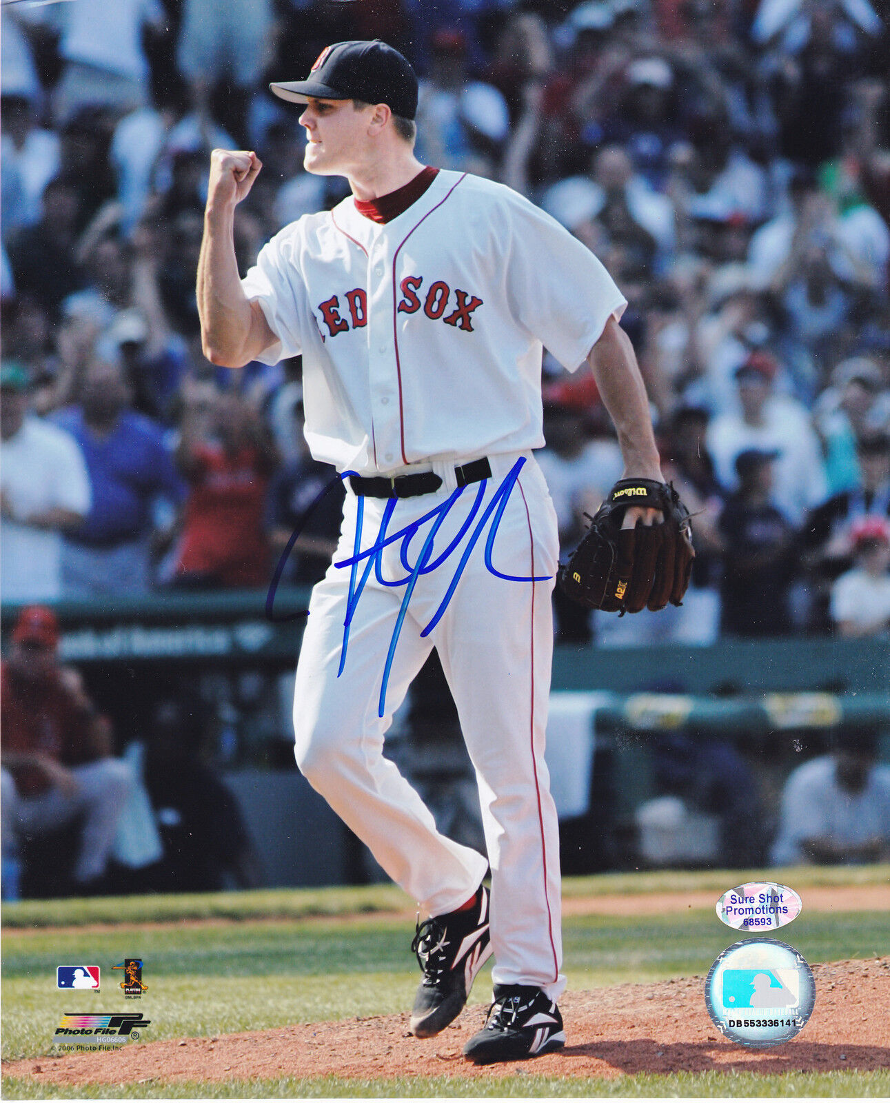 JONATHAN PAPELBON BOSTON RED SOX ACTION SIGNED 8x10