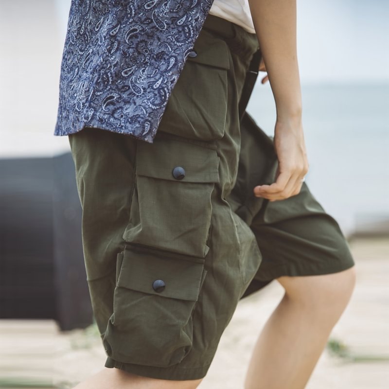 Vintage Ripstop Tactical Fishing Pocket Loose Shorts