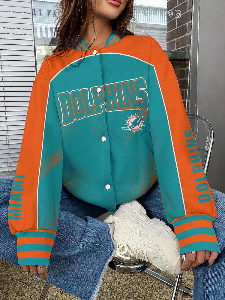 Miami Dolphins National Football League 2024 Make Your Mark Unisex Varsity Jacket