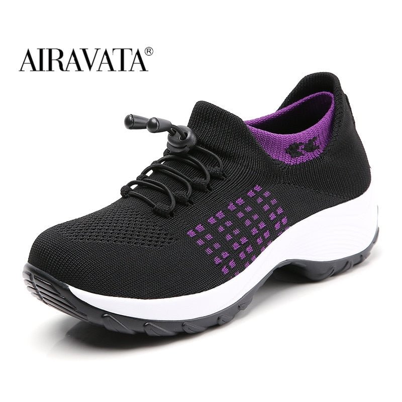Women Walking Shoes Comfortable Chunky Sneakers Athletic Breathable Slip-on Outdoor Sports Footwear