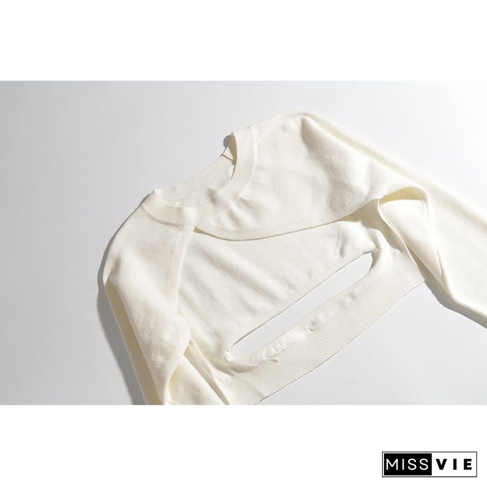 Irregular Hollow Out Top A-line Ruffled Slip Dress