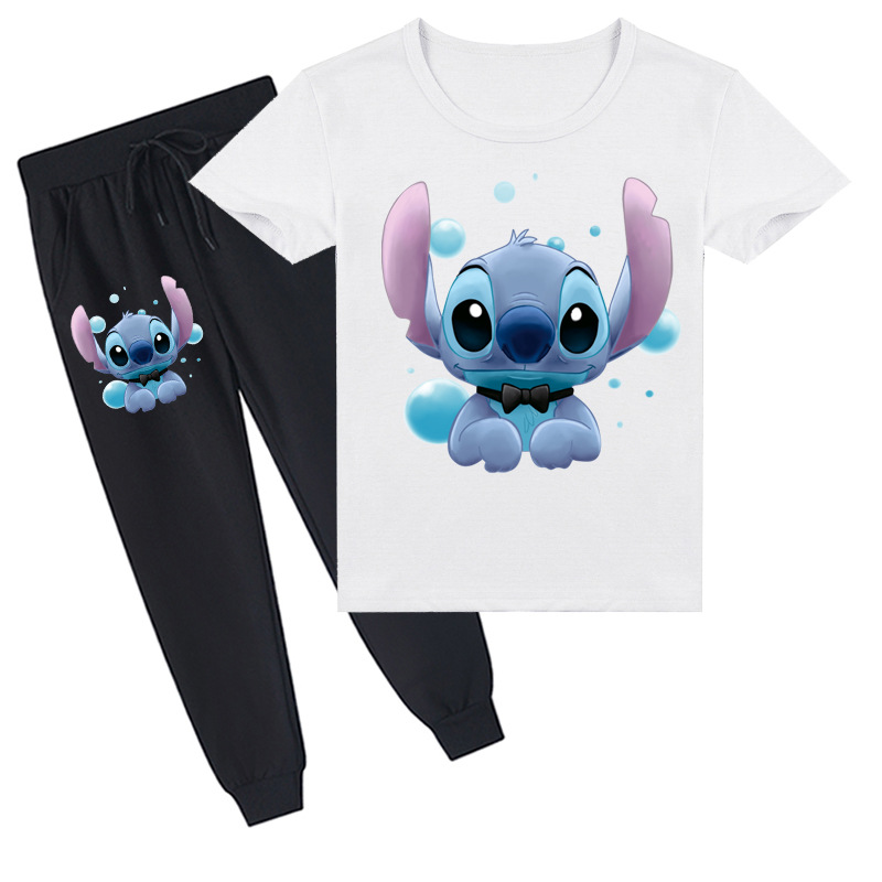 Mayoulove Stitch Kids T-Shirt & Pants Set - Cute & Comfortable Outfit for Boys and Girls aged 2-8!-Mayoulove