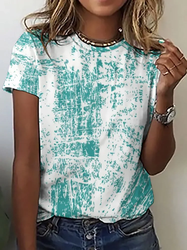 Style & Comfort for Mature Women Printed Short Sleeve Casual T-shirt for  Women and Men Unisex Pattern Green, Vintage, Graffiti